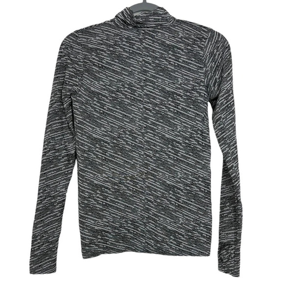 Athleta Women's S Flurry Blizzard Seamless Turtleneck Color Wren Black - Picture 2 of 7